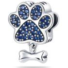 Berloque Charms Pata Azul Osso Pet Prata 925