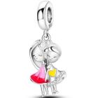 Berloque Charms Pingente Meninas Irmãs Filhas Prata 925