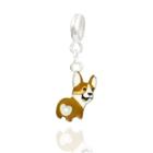 Berloque Corgi Dog Banhado a Prata 925 Pingente Charm