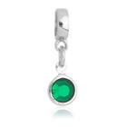Berloque Cristal Verde Para Pandora Banhado a Prata 925