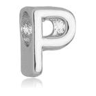 Berloque Letra P Separador Pandora Banhado a Prata 925 - Premium