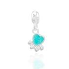 Berloque Patinha Azul Banhado a Prata 925 Pingente Charm