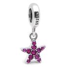 Berloque Pingente Estrela do Mar Pink Prata 925 20mm