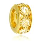 Berloque Separador Strass Com Strass Cristal Banhado a Ouro 18k