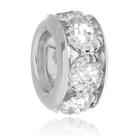 Berloque Separador Strass Com Strass Cristal Pandora Banhado a Prata 925 - Premium