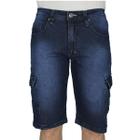 Bermuda Cargo Jeans Masculina 100% Algodão