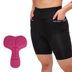 Bermuda Ciclista Feminina Forro com 2 Bolsos Short Bike