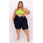 Bermuda Ciclista Jeans Ane Plus Size Azul