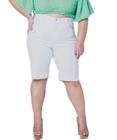 Bermuda Feminina Biker Plus Size Branco Razon Jeans