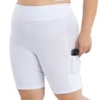 Bermuda Feminina Suplex Shorts Com Bolso Lateral Plus Size 3039A