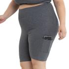 Bermuda Feminina Suplex Shorts Com Bolso Lateral Plus Size 3039A