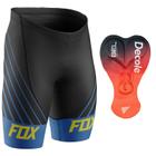 Bermuda Fox Azul Para Ciclismo Com Forro Gel Confortável