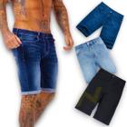 Bermuda Jeans Casual Masculina Elastano Slim 411