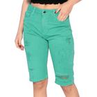 Bermuda Jeans Feminina Rasgos Mirna Turquesa