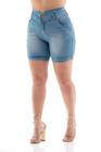 Bermuda Jeans Feminina Slim com Detalhe no Cós