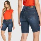 Bermuda Jeans HNO Jeans Ciclista Hot Pants Com Elastano Azul