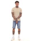 Bermuda Jeans Masculina com Faixas Branca 21626 Escura