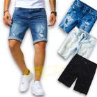 Bermuda Jeans Masculina Rasgada Casual Slim 472