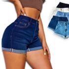 Bermuda Jeans Slim Feminina Casual Elastano 419