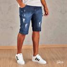Bermuda masculina destroyed - jeans escuro
