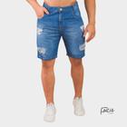 Bermuda masculina - jeans destroyed rasgada - clara