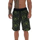 Bermuda Masculina Moletom MXD Conceito Limitada Camuflado Digital Verde