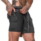 Bermuda Masculina Shorts Esportivo 2 em 1 com Bolso Escondido Academia Segunda Pele