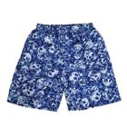 Bermuda Masculina Tactel Cós Elástico Estampada Azul Plus Size G1 Ao G7 Lottus