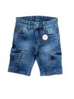 bermuda meninos jeans escuro infantil de lycra tam de 4 a 8 anos