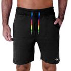 Bermuda Moletom Masculina Com Bolsos Laterais Cós Alto Cordão Lgbt Pride