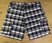 Bermuda Plus Size Masculina Sarja Xadrez Bolso Cargo Algodão com Elastano Extra Grande