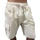 Bermuda Sarja Jogger Masculina na Cor Bege Look Verão