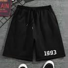 Bermuda Short Masculino Street Wear Modinha Moletinho Estamp 1993 Casual Confortável Elástico Com Bo