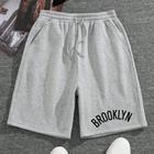 Bermuda Short Masculino Street Wear Modinha Moletinho Estamp Brookling Casual Confortável Elástico