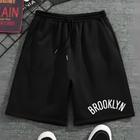 Bermuda Short Masculino Street Wear Modinha Moletinho Estamp Brookling Casual Confortável Elástico