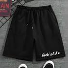 Bermuda Short Masculino Street Wear Modinha Moletinho Estamp Good Is Life Casual Confortável Elástic