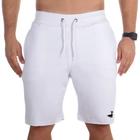 Bermuda Short Moletom Algodão Masculino Bolsos Laterais e Traseiro Fecho Cordão Ajustavel