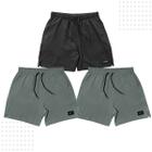 Bermuda Shorts Elastico Masculino c/ bolsos Liso Kit c3