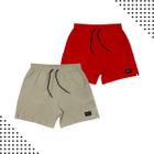 Bermuda Shorts Elastico Masculino Verão Tactel Liso Kit c2