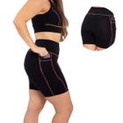 Bermuda Shorts Feminino Com Bolso Para Caminhadas Treino