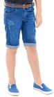 Bermuda Shorts Jeans Infantil Menino Com Regulador
