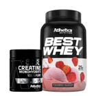 Best Whey (900g) Atlhetica Nutrition - Strawberry Milkshake + Creatina 100% Pure - Pro Series (300g) Atlhetica Nutrition
