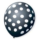 Bexiga Balões Tema Nº 9 Bolinhas Preto e Branco - 25 Unid