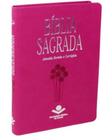 Bíblia Almeida Revista Corrigida Ultra Slim Fina Luxo Rosa