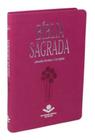 Bíblia Almeida Revista Corrigida Ultra Slim Fina Rosa Luxo