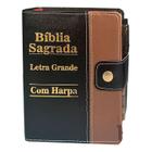 Bíblia Assembleia Pentecostal Batista Sagrada Letra Grande Botão - C/ Harpa 16x14cm Masculina E Feminina