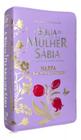 Bíblia de estudo da mulher sábia capa lilás estampada com índice e zíper