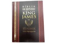 Bíblia De Estudo King James Atualizada/ Letra Hiper Gigante/ Bordô e Preta