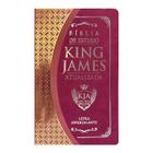 Bíblia de Estudo King James Atualizada Letra Hipergigante Capa PU Pink e Rosa