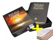 Bíblia do Pregador Pentecostal com índice digital - Capa material sintético Preta nobre
